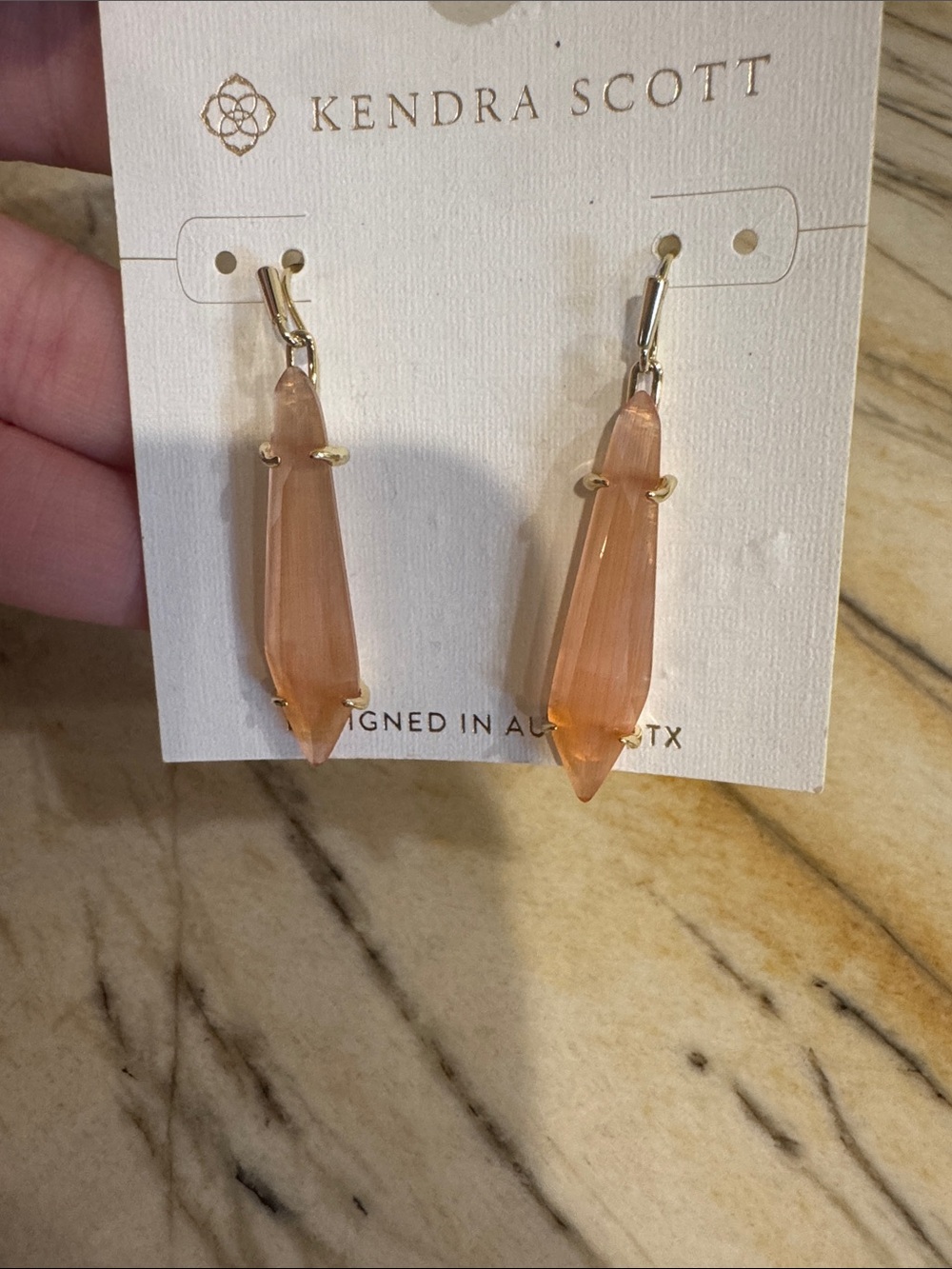 Kendra Scott Gold & Cognac Tapered Drop Earrings